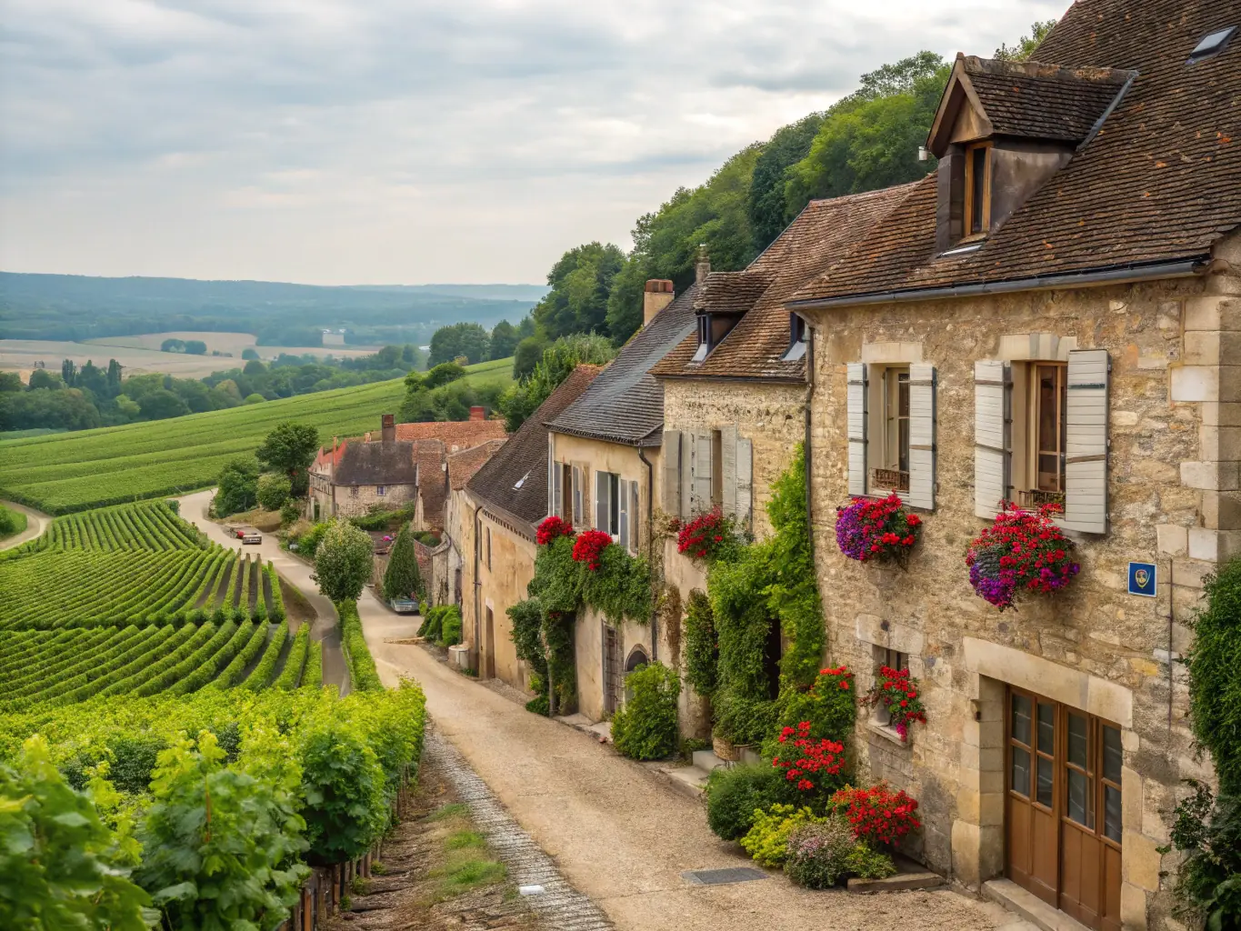 A picturesque view of Saint-Saturnin's historical architecture, showcasing its unique charm and cultural significance.